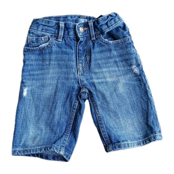🛍 Blue Baby Gap Denim Jean Shorts 3 Years Distressed 100% Cotton Adjustable - Picture 1 of 4